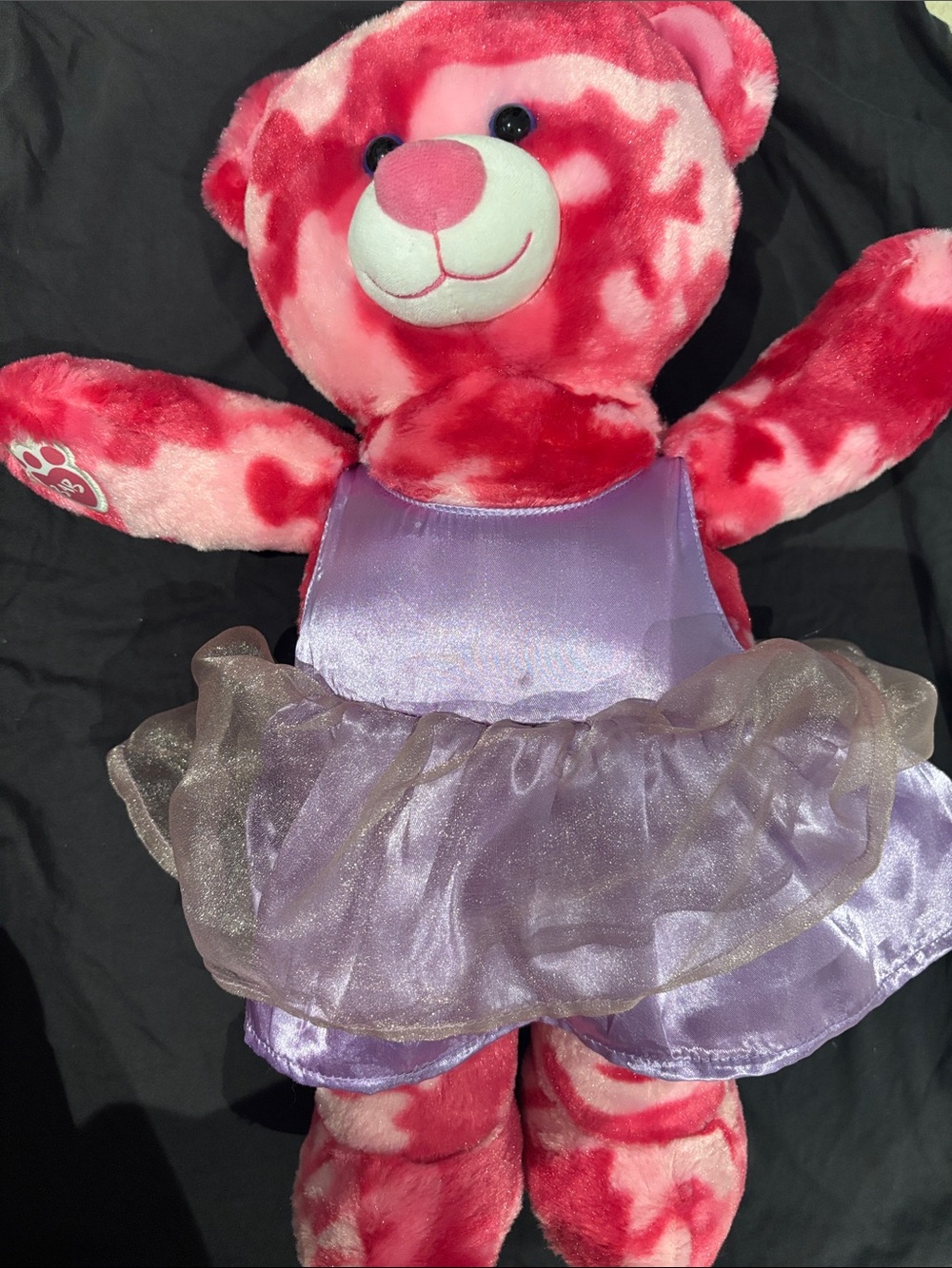 Build-A-Bear Pink Plush Bear Y2K with Purple Tutu